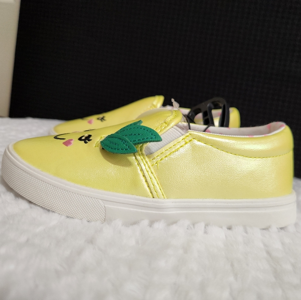 NEW WITH TAGS Wonder Nation Girl Slip On Sneakers Yellow Size 7 - Picture 6 of 12